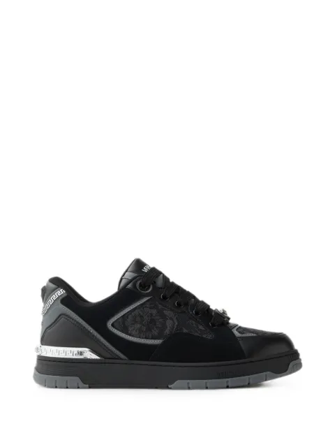 Versace biggie basket leather & Jacquard canvas Trainers Black 10256551A14764