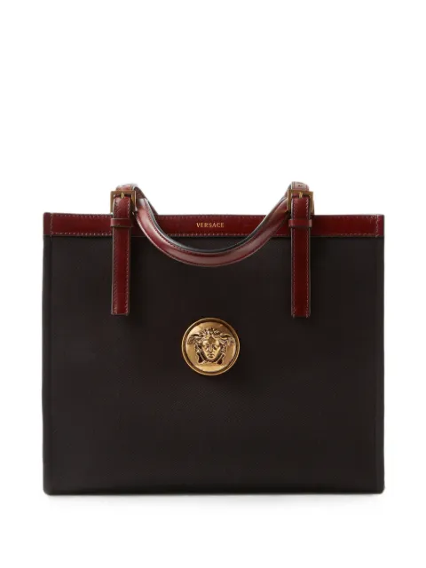 Versace Rivière canvas tote Black 10243221A19217