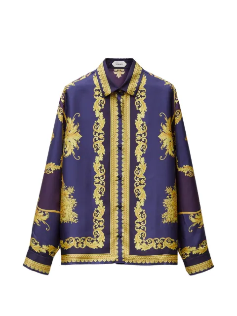Versace printed silk twill shirt Purple 10242211A19254
