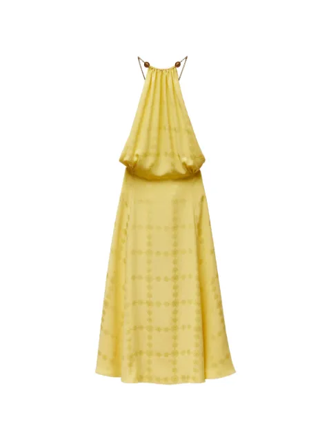 Versace jacquard silk crêpe satin midi dress Yellow 10269071A19027