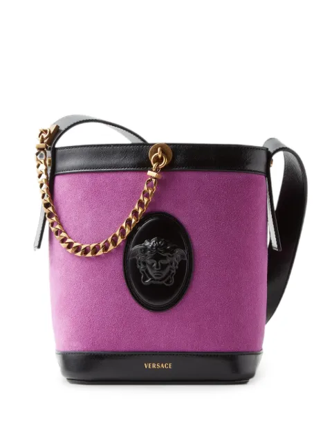 Versace pivot mini suede bucket bag Purple 10260481A17850