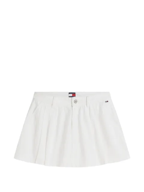 Tommy Jeans logo-patch pleated mini skirt White DW0DW22971