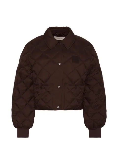 Calvin Klein diamond-quilted logo-patch jacket Brown LV047G509GTO2
