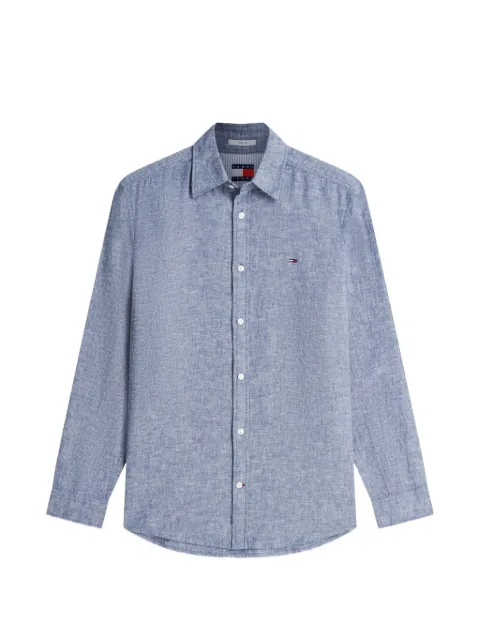 Tommy Jeans logo-embroidered button-down shirt Blue DM0DM22761