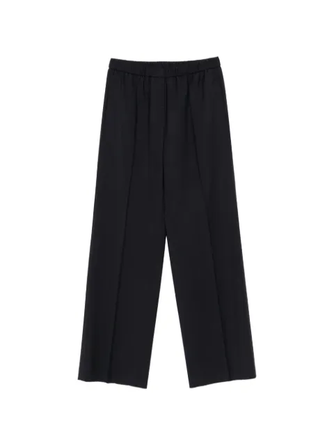 Peserico elasticated-waistband pressed-crease trousers Blue A0484402008761