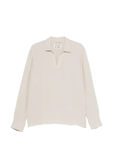 MC2 Saint Barth Ventotene cotton-goffer long-sleeved shirt Grey VNT0001