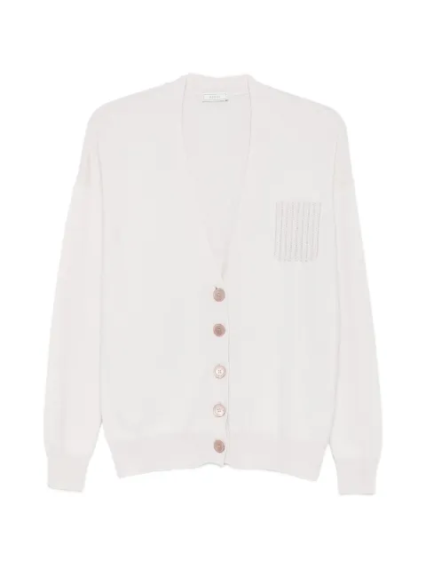 Peserico bead-embellished V-neck cardigan Neutrals A99207F12A9283