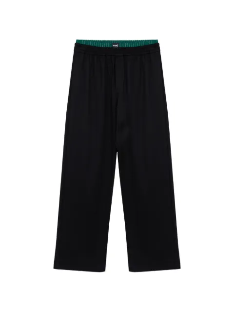 MSGM logo-patch layered-waistband trousers Black 4140MP06267508