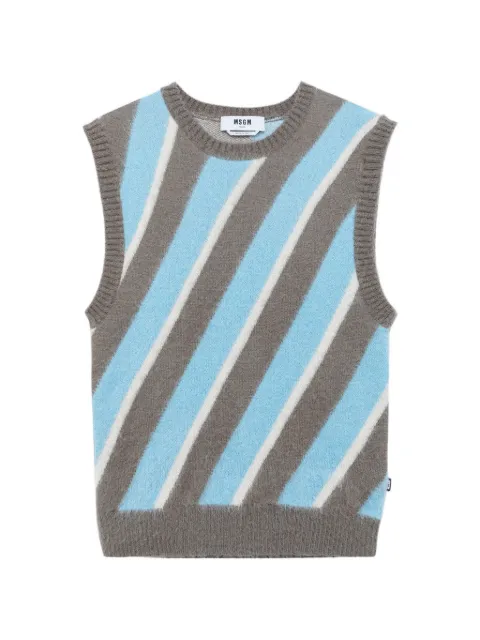 MSGM diagonal-stripe sleeveless sweater Grey 4140MW191267586