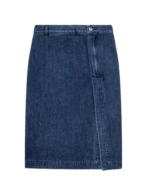 MSGM slit-detail midi skirt Blue 4141MDD235L2677