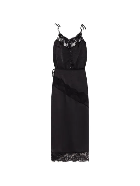 MSGM lace-trim maxi dress Black 4141MDA27267608