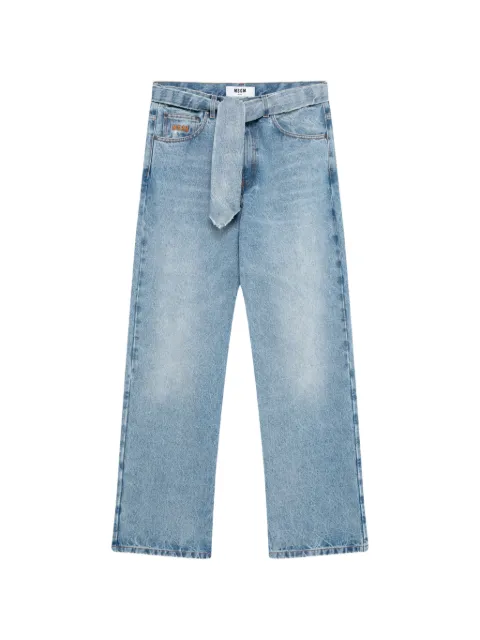 MSGM tie-waist straight-leg jeans Blue 4140MP233L267591