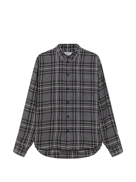 MSGM check-print button-down shirt Grey 4140ME01267507