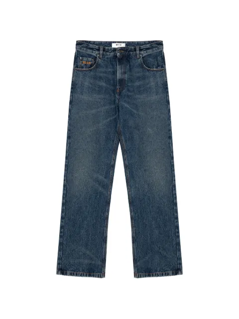 MSGM logo-embroidered faded jeans Blue 4140MP231L267593