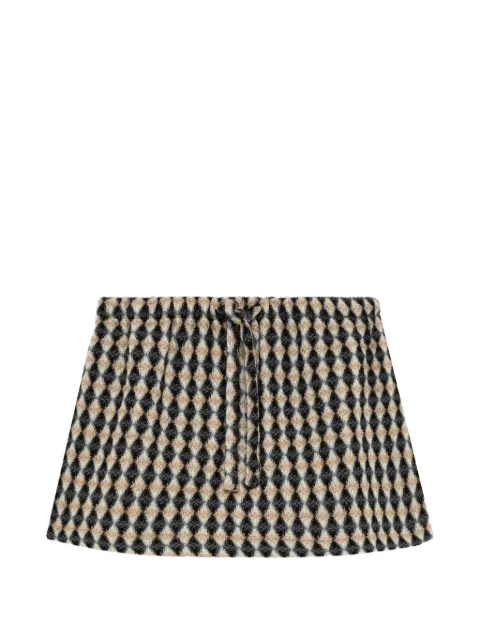 MSGM argyle-pattern drawstring mini skirt Neutrals 4141MDD15267615