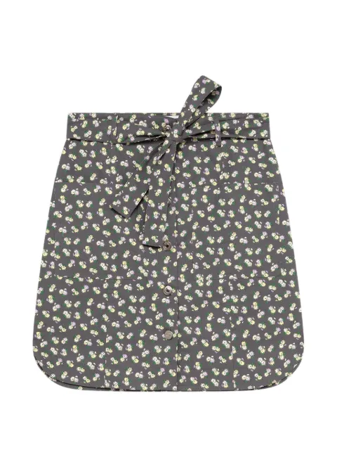 MSGM floral-print belted mini skirt Grey 4141MDD12A267651