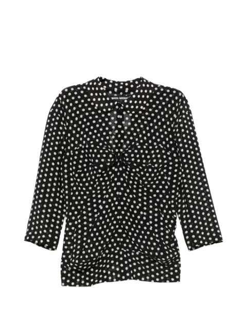 Junya Watanabe polka-dot ruched blouse Black JQB002