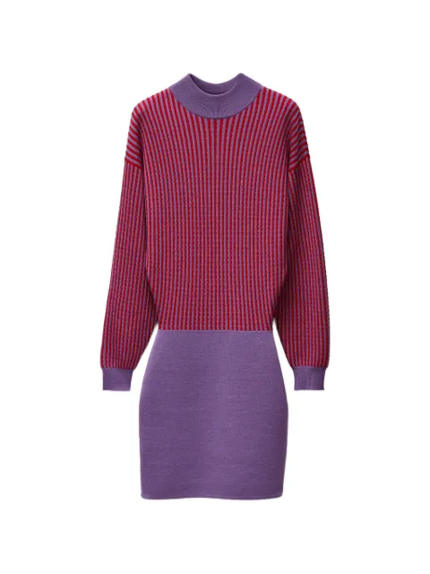 Versace wool micro cable-knit mini dress Purple 10265491A19054