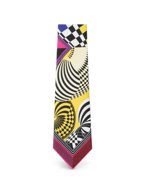 Versace printed silk twill tie Black 10246271A19390