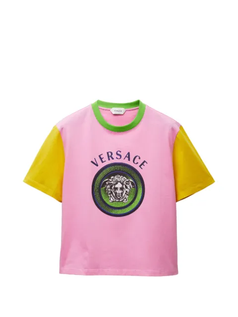 Versace printed cotton-jersey T-shirt Pink 10270271A19377
