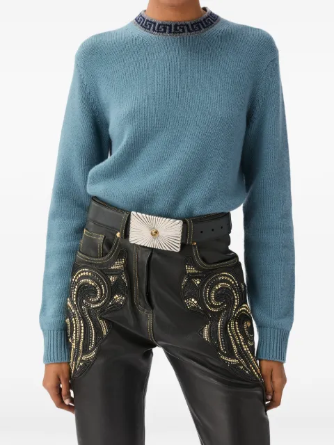 Versace wool & cashmere knit crewneck jumper Blue 10267661A19161