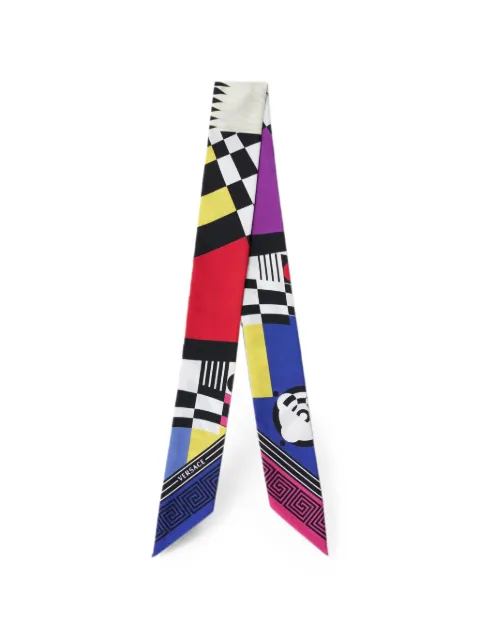 Versace printed silk twill ribbon White IBA00051A19390