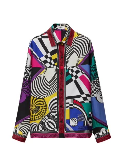 Versace printed silk twill shirt White 10242211A19288