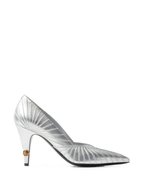 Versace Gianni metallic nappa pumps 90 mm Silver 10238371A18509