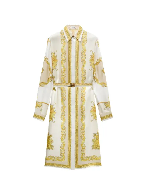 Versace printed silk-twill midi dress White 10269011A19279