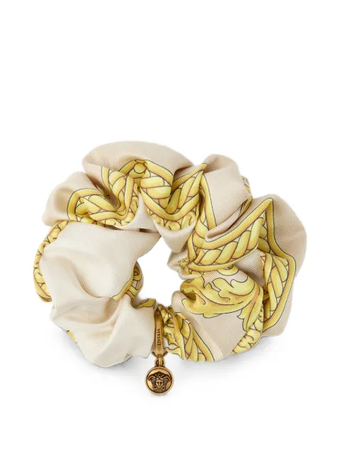 Versace printed silk twill scrunchie Neutrals IELA0021A19354
