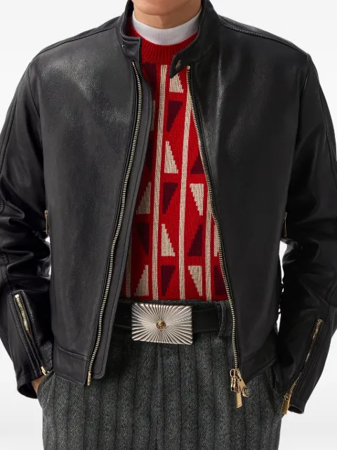 Versace nappa biker jacket Black 10270501A18980