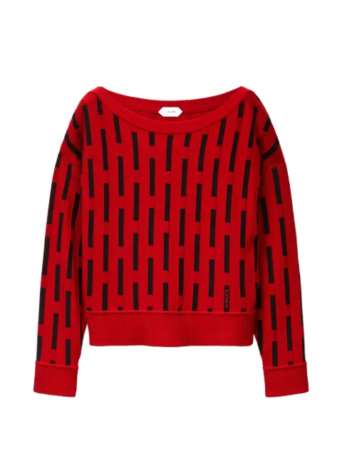 Versace embroidered-logo wool knit jumper Red 10268611A19053