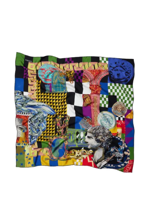 Versace printed silk twill scarf 90 cm Green 10016001A19388