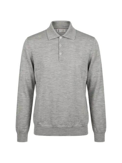 Brunello Cucinelli button-placket polo-collar sweater Grey M2400295CS170