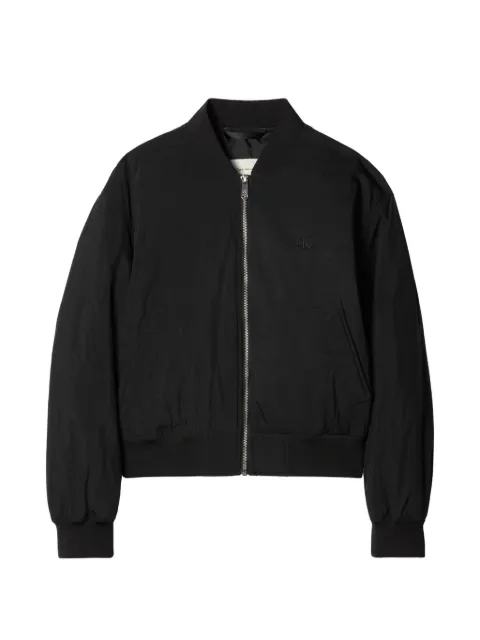 Calvin Klein logo-embroidered zip-up jacket Black LV047F505GUB1