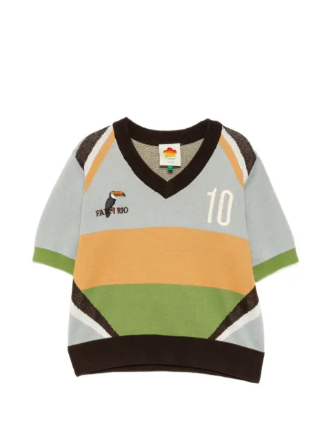 FARM Rio Toucan knitted top Blue 372802