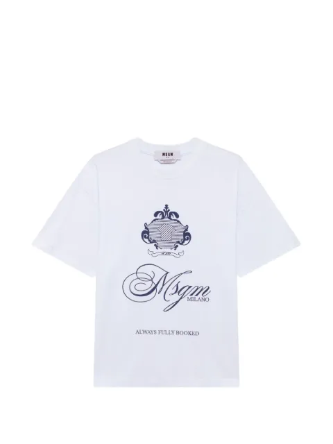 MSGM logo-print T-shirt White 4141MDM127267798