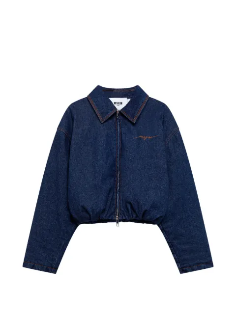 MSGM logo-embroidered denim jacket Blue 4141MDH232L2677