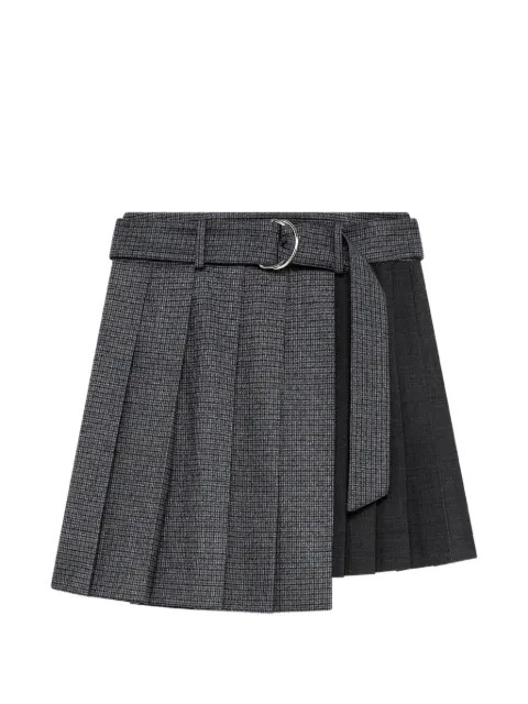 MSGM belted pleated mini skirt Grey 4141MDD06PY267617