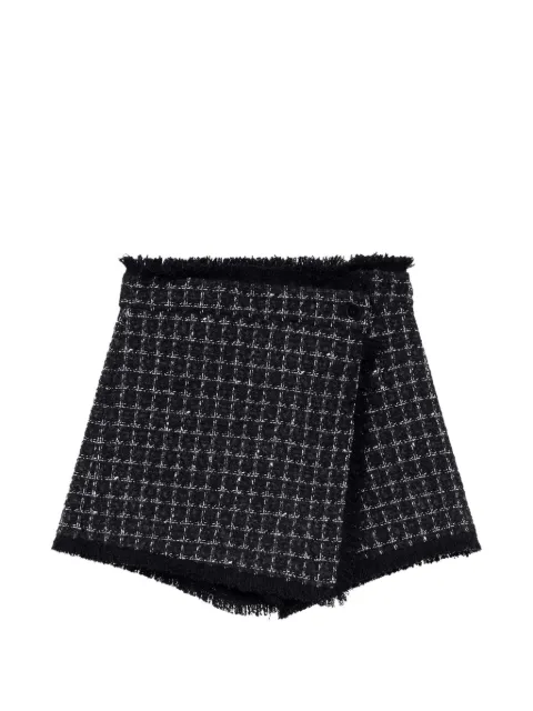 MSGM tweed frayed-edge shorts Black 4141MDB03A267506
