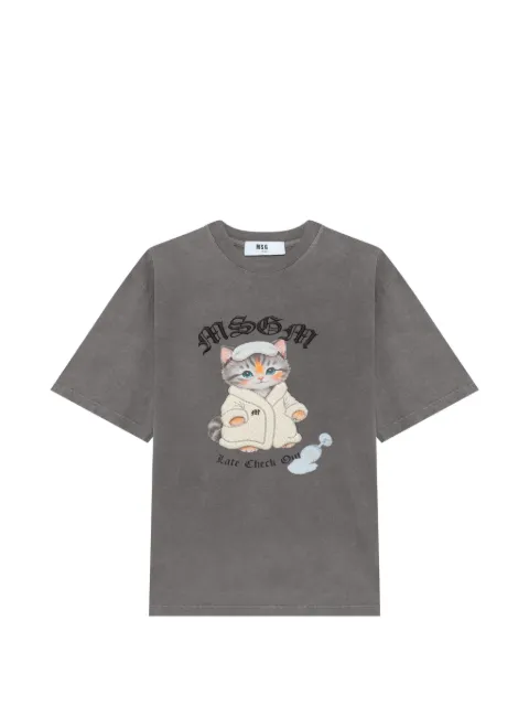 MSGM graphic-print T-shirt Grey 4141MDM103SE267784