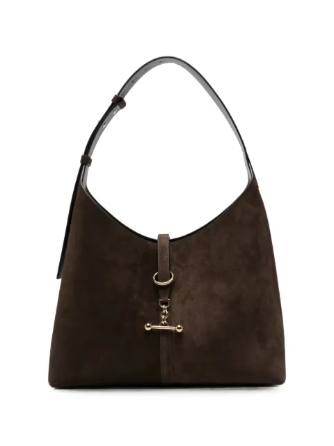 Strathberry suede bar-detail shoulder bag Brown 20252475005