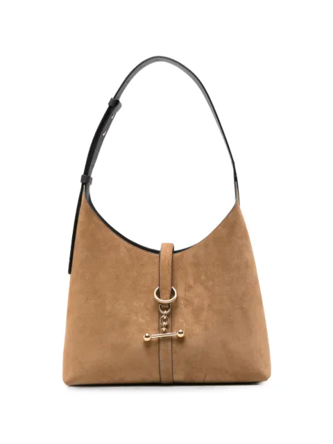 Strathberry suede bar-detail shoulder bag Brown 20262475018