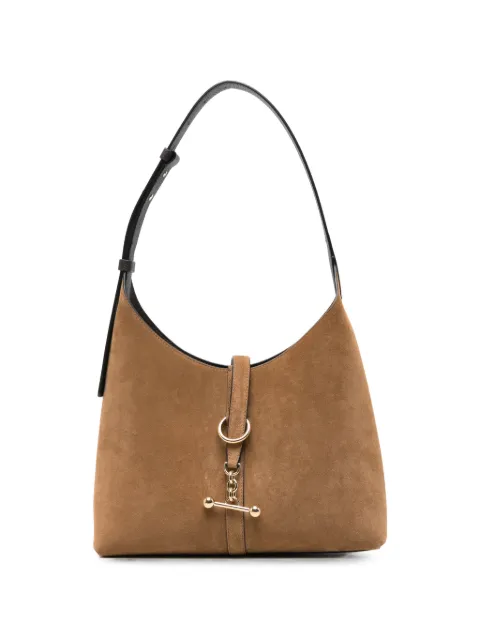 Strathberry bar-detail suede shoulder bag Neutrals 20262475010