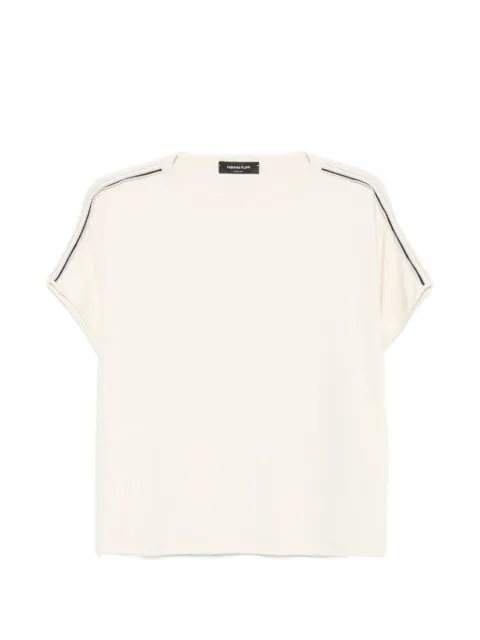 Fabiana Filippi side-stripe short-sleeve T-shirt Neutrals JED216F119M328
