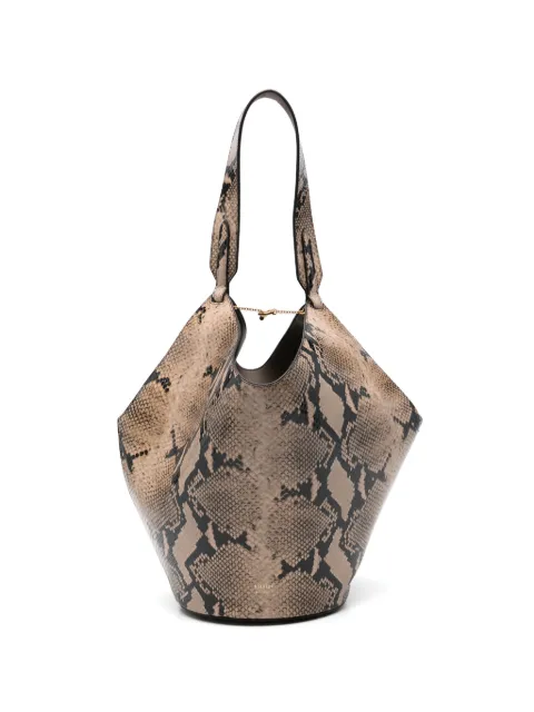 KHAITE small Lotus snake-effect tote bag Neutrals H20431057