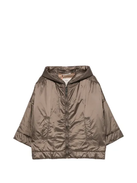 Max Mara The Cube hooded zip-up coat Brown 2629486074600