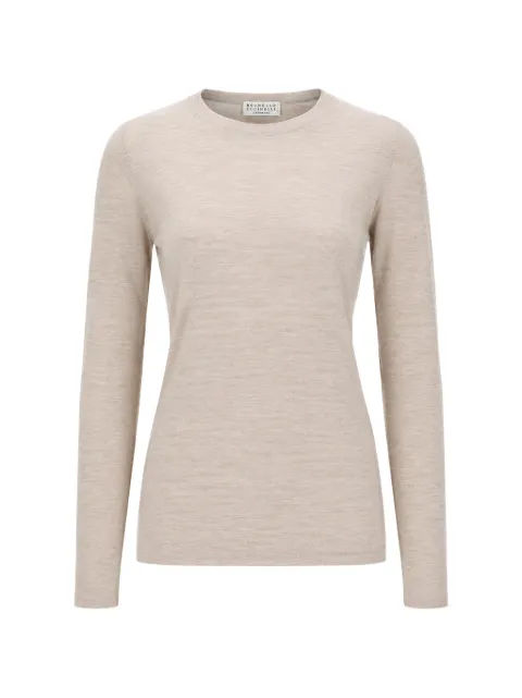 Brunello Cucinelli fine-knit long-sleeve sweater Neutrals M13800000C2358
