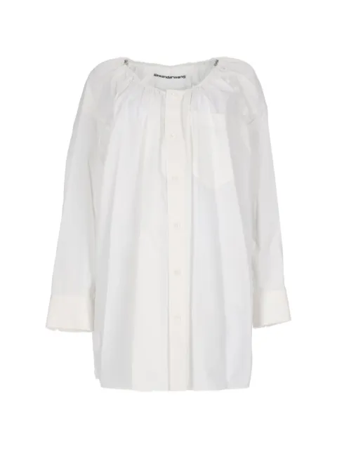Alexander Wang ruched-neck mini shirt dress White 1WC3266075100