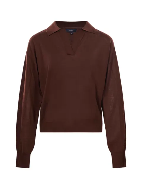 Soeur v-neck long-sleeve sweater Brown UL0279FLEMING25WMAR53